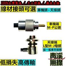 青溪無線 DRAKA RG214 8D 雙層地網包覆 德國進口銀線, 1個, 天線端L型 M-J 天線母頭(車天線用)