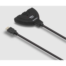 UHD 4K HDMI2.0 3포트 선택기 케이블일체형 90cm 디스플레이 영상선택기 HDMI스위치 PC 노트북 모니터 TV