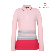 올포유 올포유 여성 스트라이프 골지 카라 티셔츠 AWTPM2281-403
