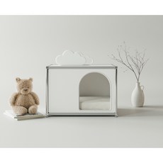 모어홈 모듈러 철제 튼튼 애견하우스 펫하우스 강아지집 고양이집, 화이트, 1개