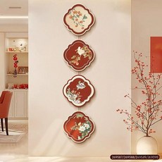 中式玄關裝飾掛畫 柿柿如意花鳥壁畫, 柿柿如意【高亮晶瓷面】,小組合【20cm*20cm*4】