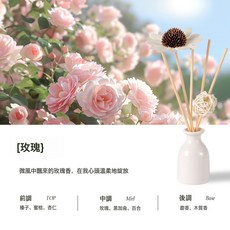 薰衣草無火香薰套裝, 1件, 100ml, 玫瑰:如圖