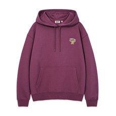 와키윌리 베이직 로고 와펜 후드 버건디 221066