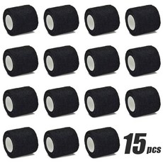 15개 10CM 8M 접착 케어 자가 스포츠 고정 손가락 거즈 다리 탄력 손목 붕대, 15Pcs bla, 2.5cmX4.8m, 15