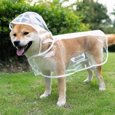 星光五月天小狗雨衣 中型犬 防水 透明寵物雨衣, 霍特