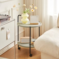 홈비 모던 핸들 이동식 선반 트롤리, 그레이