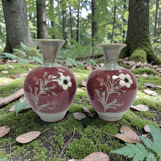 오브제 2개1세트 한국 수제 국산 진사 매화향 도자기화병 인테리어오브제 홈카페 빈티지, 진사매화향