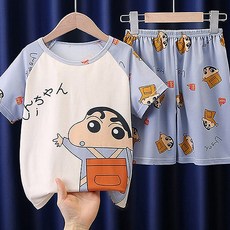 유후 그레이 짱구 상하세트 내복 주니어 아동 잠옷 파자마 실내복 상하세트 홈웨어 키즈 남여공용