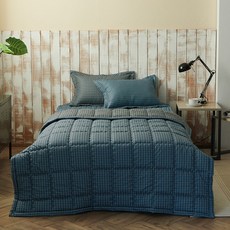 [르헤브] 나노체크 고밀도 피치스킨 사계절이불 SS