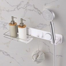 무타공 강력 흡착식 다기능 샤워기 거치대 각도조절 욕실 벽부착 고정 홀더 샤워대