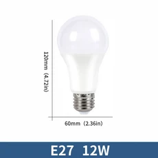 6pcs LED 전구 램프 AC220V E27 E14 3W 12W Lampada Bombilla 거실 홈 Luminair, 05 E27 12W, 01 AC220V(189-265V)