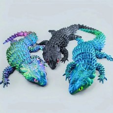 3D프린트 입체모형 방과후수업 드래곤 티라노사우르스 공룡 가오리 관절장난감 3D입체인형, 1개, 도마뱀, 23cm