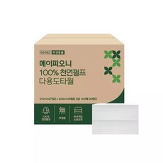 업소용 천연펄프 메이피오니 위생타올 2000매(천연펄프 무형광), 2000매, 1박스
