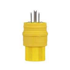 EATON 14W47-K 애로우 하트 스트레이트 블레이드 방수 접지 전기 플러그 125 Vac 15 A 2 P 3W 옐로우, EATON 14W47-K 애로우 하트 스트레이트 블레이