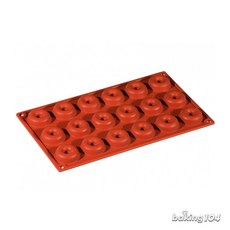 Pavoni 義大利多連矽膠模 蛋糕模 慕斯模 果凍模 冰淇淋模 空心圓 甜甜圈造型 PV FR005, 1個, 紅色