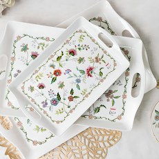 Keito Buckingham 古董三聚氰胺托盤 3 件套, 混色, 1組