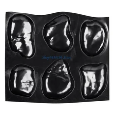 H7ED 바위 벽돌 콘크리트 금형 단계 석고 자갈 플라스틱 정원 통로 장식 DIY, 01 Black, 01 빠른  Mainland