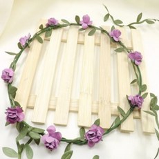 스몰 웨딩 브라이덜샤워 악세사리 꽃화관 시즌2 5color [어폼 셀프웨딩 우정 헤어 머리띠 장식 조화 화관 꽃 플라워 소품 장식 스냅 사진 촬영], 퍼플