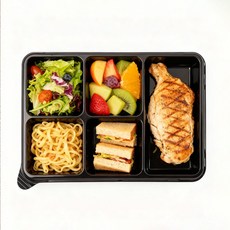 직사각 5칸 일회용 반찬용기, 1세트, 100개