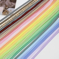 (인형소품) 6mm 체크리본 격자리본, 1개, 애플그린