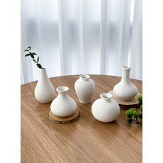 백자 미니 달항아리 오브제 화병 도자기 화병 5종 세트