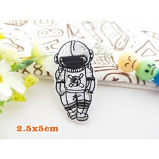 皮卡布 太空人刺繡布貼 3.8x6cm, 1個, 4號,熱融膠款