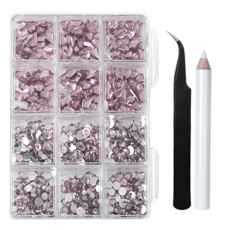 마이뷰티 대용량 셀프 보석 네일 파츠 세트, 1개, 핑크파츠+스톤피커+네일핀셋