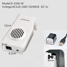 수족관 어항 자동 온도 조절 팬 탱크 냉각 팬 물 음소거, EU adapter plug