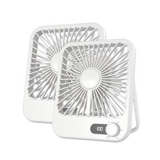RITHUS 2팩 휴대용 여행용 팬 5000mAh 20시간 배터리 수명 17.3cm(6.8인치) 소형 크리우즈 팬 100가지 속도 디지털 디스플레이 충전식 작동 조용한, RITHUS 2팩 휴대용 여행용 팬 5000mAh, 2