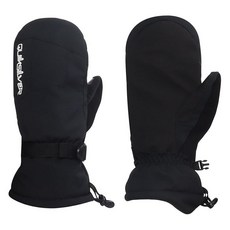 [ 669782 ] 퀵실버 남성용 미션 스노우 벙어리 장갑 - 방수 이중 단열 조절 가능한 커프스 코 및 고글 물티슈 내구성 있는 디자인 블랙 XL