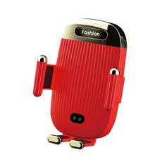 Fashion 車用無線充電手機支架，自動感應，單手操作，多角度調整，兼容多種手機尺寸, 紅色, MCK-CH02