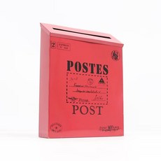 復古風帶鎖防雨防曬信報箱 鐵皮郵箱, 紅色大字
