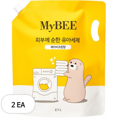 마이비 피부에 순한 유아세제 베이비코튼향 리필, 2.1L, 2개