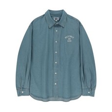 와키윌리 WACKY WILLY 타이포 워싱 오버핏 데님 셔츠 블루 174539