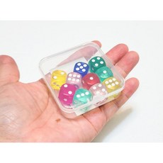 河馬班玩具 圓角水晶骰子 12mm 桌遊骰子組 十八豆專用, 彩色骰子1盒, 1個