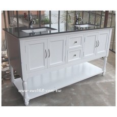 美式鄉村復古全實木洗臉台櫃洗手台櫃浴室櫃/多尺寸顏色可選/民宿店面適用, 1個