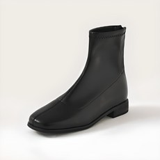 ChakanShoes 低跟方頭後拉鍊襪靴 BSLTS4c196