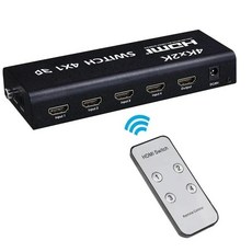PS3 PS4 PC-TV 모니터용 비디오 컨버터 오디오 추출기 3D 4K HDMI 스위치 4X1 4 in 1 Out 3.5mm 헤드폰 광섬유 동축, US Plug