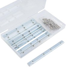 KUMGROT 10 Pcs White 2020 Series T-Slot Aluminum Profile Connectors Inner Corner Brackets with Sc, 12 Pcs Straight Bracket with S