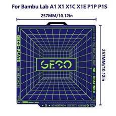 주핀 게코 쿨 플레이트 (밤부랩 P2S 빌드 PLA 베드 밤불랩 A1 미니 콜드 X1C P1S 0 히팅 초강력 접착), 02 Double sided 257x257, 03 1pcs