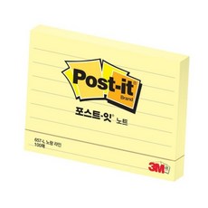 쓰리엠 포스트잇 라인 노트 657 102 x 76 mm 100매, 노랑, 2개