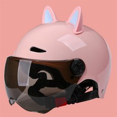 해들추천샵 헬멧 고양이 귀 헬멧악세사리, 블랙, 1개