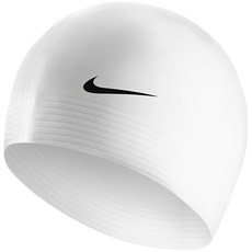 NIKE 耐吉 SWIM 素色乳膠泳帽, 白色, 1個