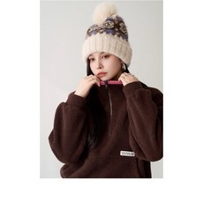 韓國 新款 拉鍊式Q毛毛上衣, 深藍, 1個