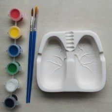 創意肺部形狀菸灰缸 戒煙禮物, 肺部菸灰缸【DIY】送顏料+筆, 1個