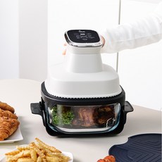 리빙앤 더바삭 글라스 4L 에어프라이어 LN-AF120, 화이트