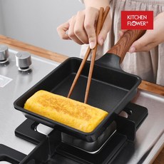 후라이팬 키친플라워 IH 블랙우드펄 사각계란말이팬 에그팬