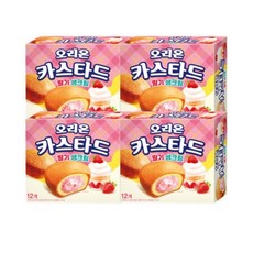 오리온 카스타드 딸기 생크림 12p, 276g, 4개