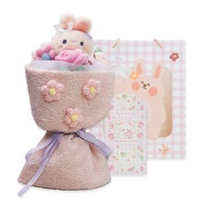 토이토 토끼 인형 꽃다발 종이가방 세트 졸업 입학 학예회 생일 선물, 핑크 래빗 꽃다발, 1개