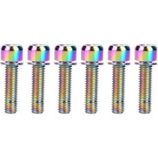 라이프 6개 세트 M5x25mm 물병 케이지 나사 볼트 합금 자전거 거치대 저장 랙 액세서리, Colorful